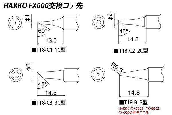 画像1: HAKKO 交換コテ先 (1)