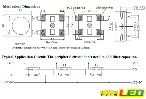 画像2: WS2812B-V5 NeoPixel RGB (2)