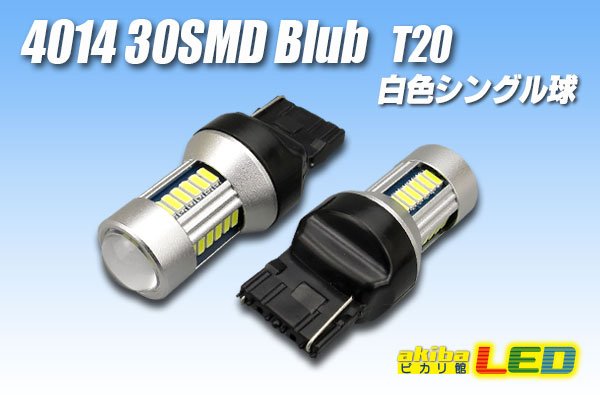 画像1: 4014 30SMD T20シングルバルブ 白色 (1)