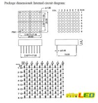 画像3: 8x8ドットマトリクスLED 20mm角 橙色