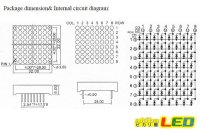 画像1: 8x8ドットマトリクスLED 32mm角 緑色