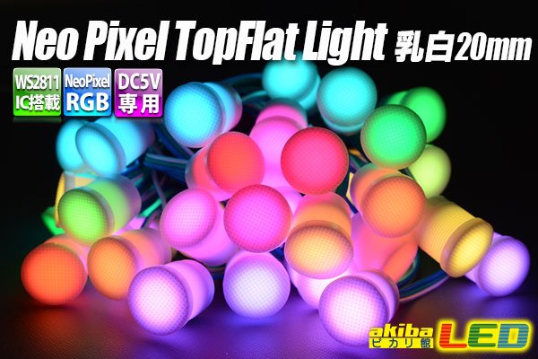 画像1: NeoPixel RGB 20mmフラット型乳白色 (1)