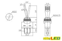 画像2: 12V車用トグルスイッチ 1回路